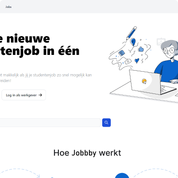 Jobby screenshot: a design and development project by Jaro Brichau. A view of the homepage.